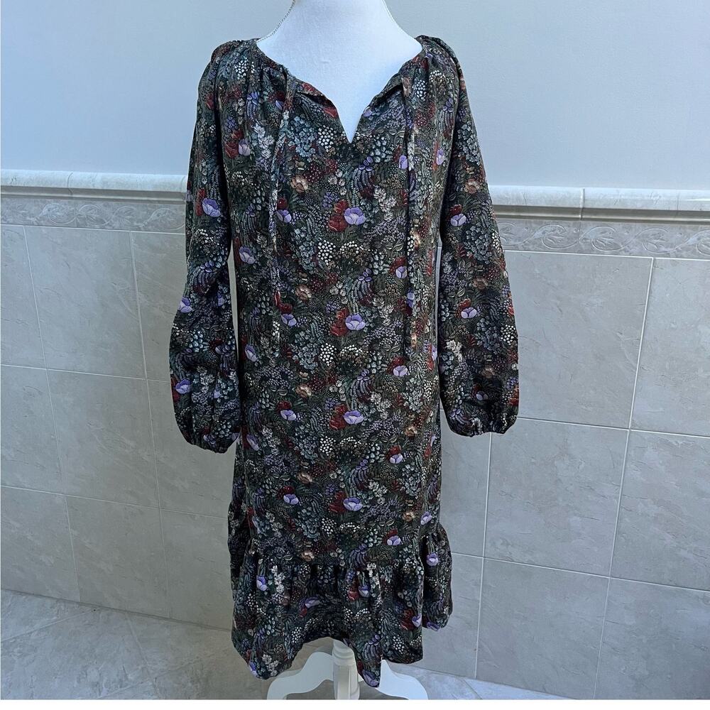 Vintage long sleeve dress 60's 70's Floral, peasant style shift dress